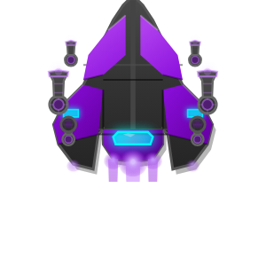 A small purple spacecraft